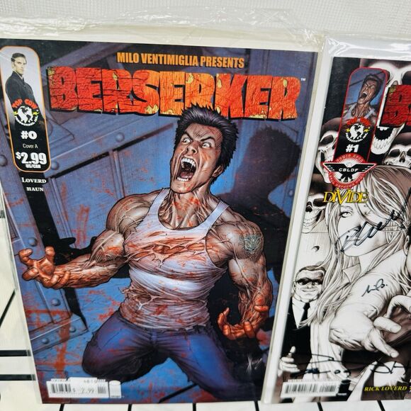 Berserker 0 & #1 CBLDF Edition Signed Rick Loverd Jeremy Haun Milo Ventimiglia - Picture 2 of 5